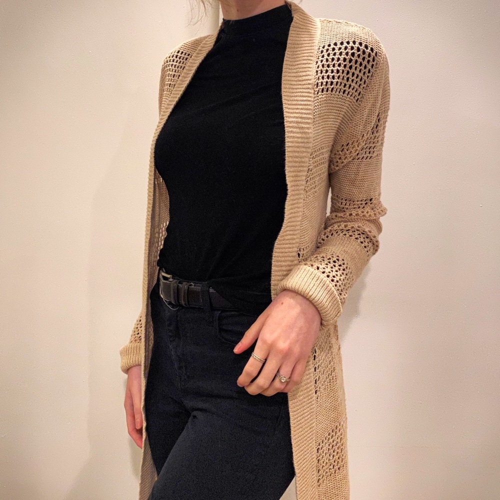 Tan cardigan
